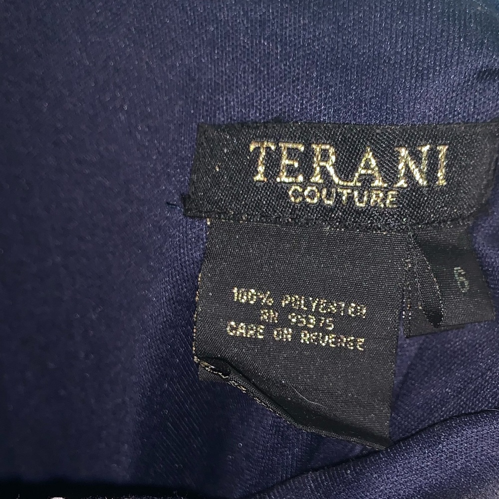 Terani Couture Navy Blue Prom Dress - Picture 8 of 8